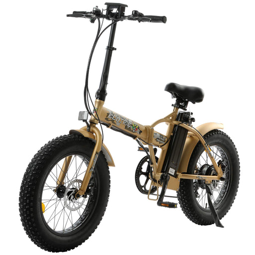 Ecotric 48V Gold Folding Fat Tire Electric Bike w/LCD Display FAT20810-CM Ecotric Electric Bikes