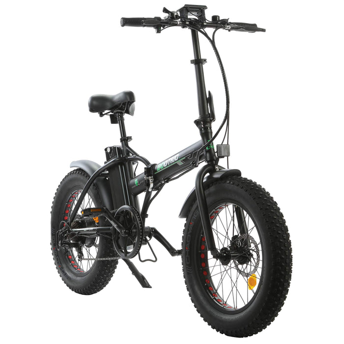 Ecotric 48V Folding Fat Tire Electric Bike w/LCD Display Matte Black  - FAT20S900-MB Ecotric Electric Bikes