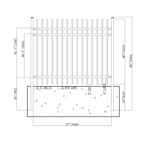 Aleko DIY Steel Iron Wrought High Quality Ornamental Fence - Rome Style - 8 x 6 Feet FENCEROME8X6-AP Aleko