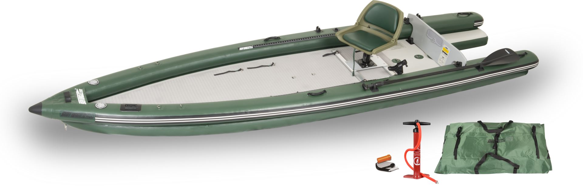 FishSkiff™ 16 Inflatable Fishing Boat 2 Person Swivel Seat Package by SeaEagle FSK16K_SW SeaEagle