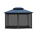 Aleko Double Roof Aluminum and Steel Hardtop Gazebo with Mosquito Net - 12 x 10 Feet - Black GAZM10X12-AP Aleko