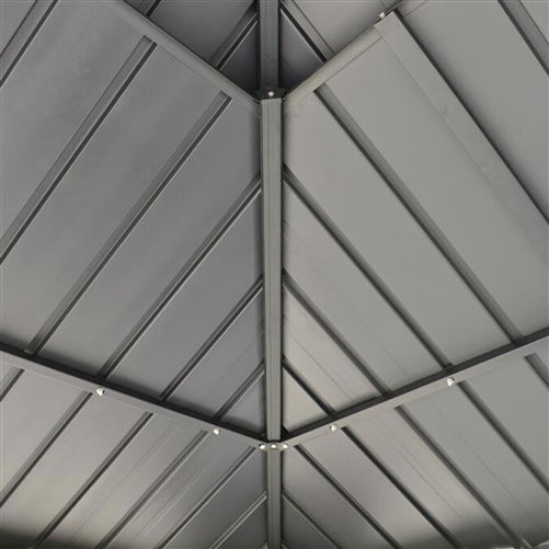Aleko Double Roof Aluminum and Steel Hardtop Gazebo with Mosquito Net - 12 x 10 Feet - Black GAZM10X12-AP Aleko