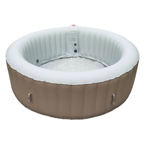 Aleko Round Inflatable Jetted Hot Tub Spa with Cover - 6 Person - 265 Gallon - Brown HTIR6GYBR-AP Aleko