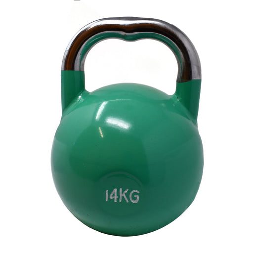 Aleko Premium Coated Steel Kettlebell - 31 lbs (14 kg) - Green Aleko