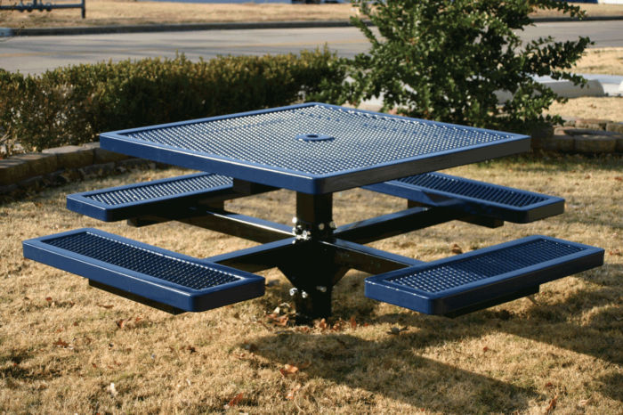 Commercial Playground Pedestal-style 4ft Picnic Table, in-ground mount #9212 KidStuff PlaySystems KidStuff PlaySystems
