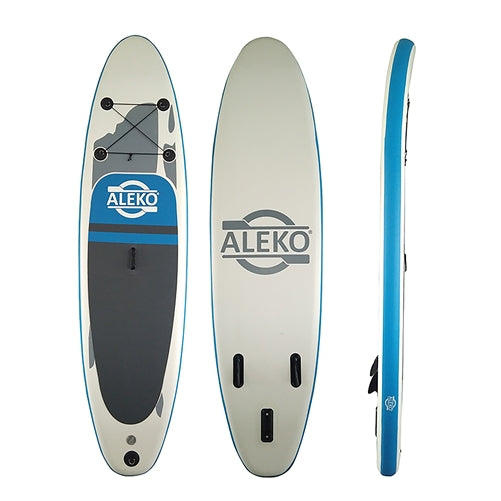 Aleko Inflatable Paddle Board with Carry Bag - Gray Drip PBS01-AP Aleko