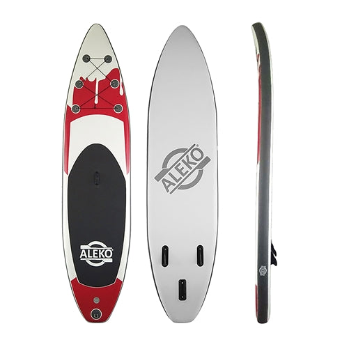 Aleko Inflatable Paddle Board with Carry Bag - Red Drip PBS02-AP Aleko