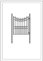 Aleko Steel Pedestrian Gate - MANHATTAN Style - 5 ft PGMOS-AP Aleko