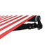 Retractable Black Frame Patio Awning - 10 x 8 Feet - Red and White Stripes - AB10X8RWSTR05-AP at YBLGoods Aleko