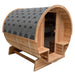 Aleko Outdoor Rustic Cedar Barrel Steam Sauna - Front Porch Canopy - 4.5 kW Harvia KIP Heater - 4 Person SB4CED-AP Aleko