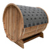 Aleko Outdoor Rustic Cedar Barrel Steam Sauna - Front Porch Canopy - 4.5 kW Harvia KIP Heater - 4 Person SB4CED-AP Aleko