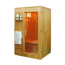Aleko Canadian Hemlock Indoor Wet Dry Sauna - 3 kW ETL Certified Heater - 2 Person SEN2OLT-AP Aleko