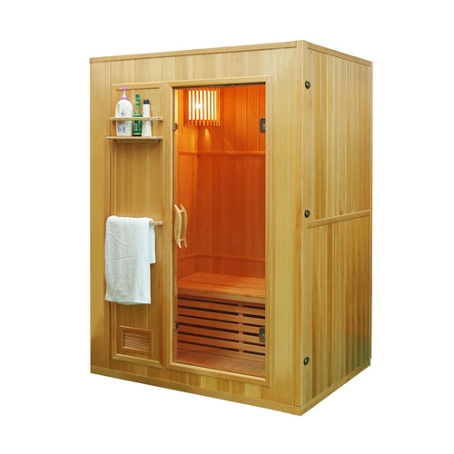 Aleko Canadian Hemlock Indoor Wet Dry Sauna - 3 kW ETL Certified Heater - 3 Person Aleko