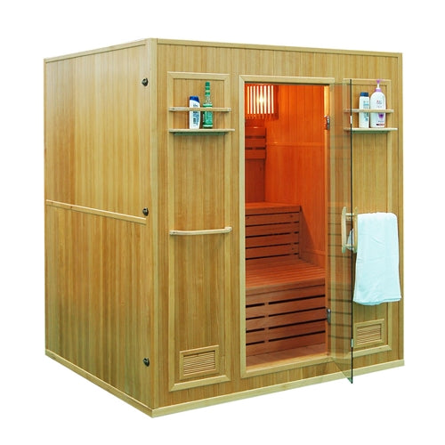 Aleko Canadian Hemlock Indoor Wet Dry Sauna - 4.5KW ETL Certified Heater - 4 Person Aleko