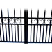 Aleko Steel Dual Swing Driveway Gate - LONDON Style - 16 ft with Pedestrian Gate - 5 ft SET16X4LOND-AP Aleko