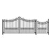 Aleko Steel Dual Swing Driveway Gate - MANHATTAN Style - 12 ft with Pedestrian Gate - 5 ft SET12X4MOSD-AP Aleko