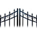 Aleko Steel Dual Swing Driveway Gate - MANHATTAN Style - 12 ft with Pedestrian Gate - 5 ft SET12X4MOSD-AP Aleko