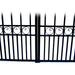 Aleko Steel Dual Swing Driveway Gate - MANHATTAN Style - 12 ft with Pedestrian Gate - 5 ft SET12X4MOSD-AP Aleko