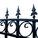 Aleko Steel Dual Swing Driveway Gate - PRAGUE Style - 18 ft with Pedestrian Gate - 5 ft SET18X4PRAD-AP Aleko