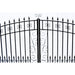 Aleko Steel Dual Swing Driveway Gate - VENICE Style - 12 ft with Pedestrian Gate - 5 ft SET12X4VEND-AP Aleko