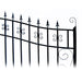 Aleko Steel Dual Swing Driveway Gate - VENICE Style - 18 ft with Pedestrian Gate - 5 ft SET18X4VEND-AP Aleko