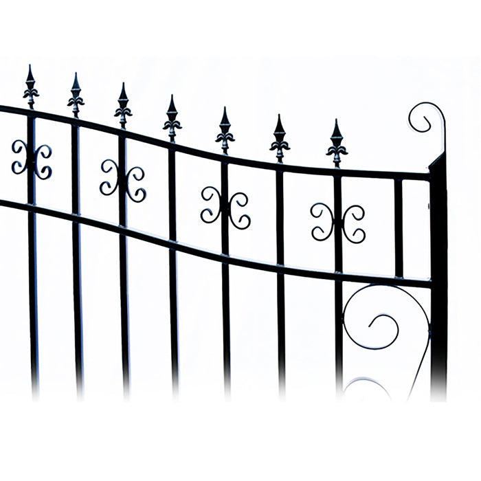 Aleko Steel Dual Swing Driveway Gate - VENICE Style - 12 ft with Pedestrian Gate - 5 ft SET12X4VEND-AP Aleko