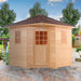 Aleko Canadian Hemlock Wet Dry Outdoor Sauna with Asphalt Roof - 8 kW ETL Certified Heater - 8 Person SKD8HEM-AP Aleko