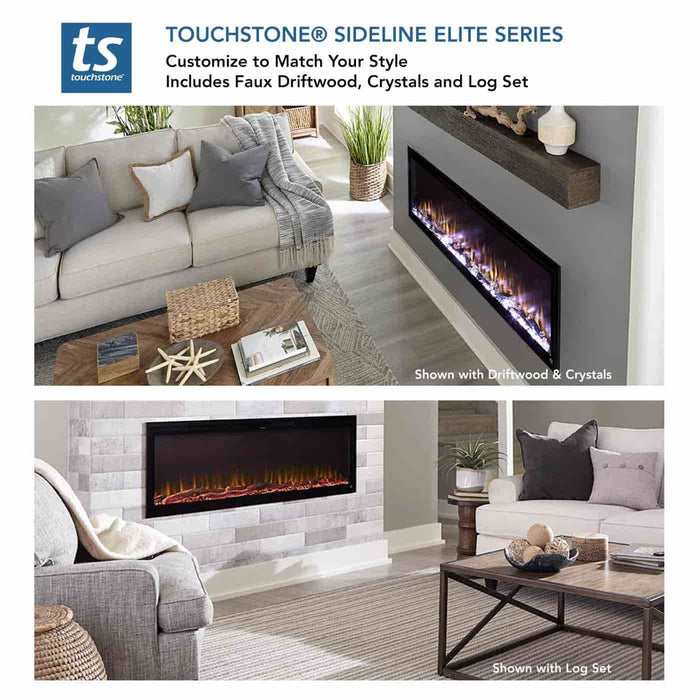 Touchstone Sideline Elite Smart 80050 84" WiFi-Enabled Recessed Electric Fireplace (Alexa/Google Compatible) at YBLGoods TouchStone