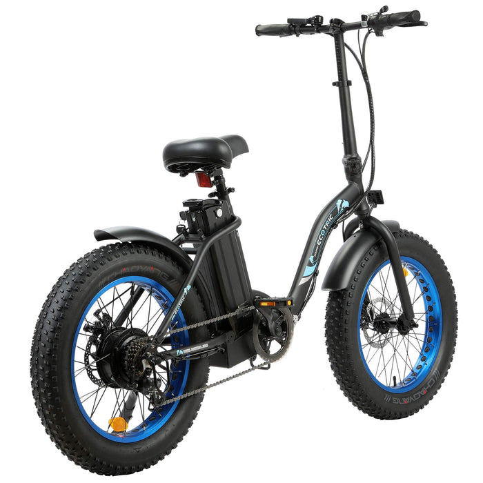 Ecotric 36V Folding Fat Tire Electric Bike 20" -Dolphin - UL Certified - Black - C-DOL20LED-MBL-Z Ecotric Electric Bikes