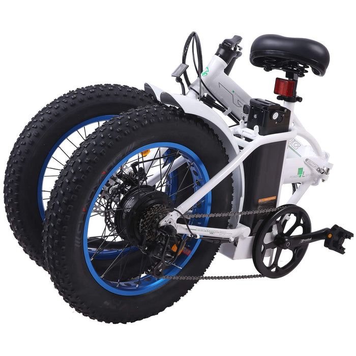 Ecotric 36V Fat Tire Folding Electric Bike - UL Certified - White & Blue - C-FAT20810-WBL Ecotric Electric Bikes