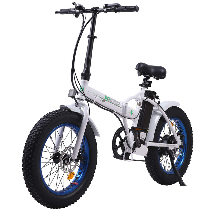 Ecotric 36V Fat Tire Folding Electric Bike - UL Certified - White & Blue - C-FAT20810-WBL Ecotric Electric Bikes