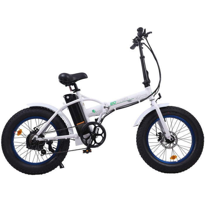 Ecotric 36V Fat Tire Folding Electric Bike - UL Certified - White & Blue - C-FAT20810-WBL Ecotric Electric Bikes