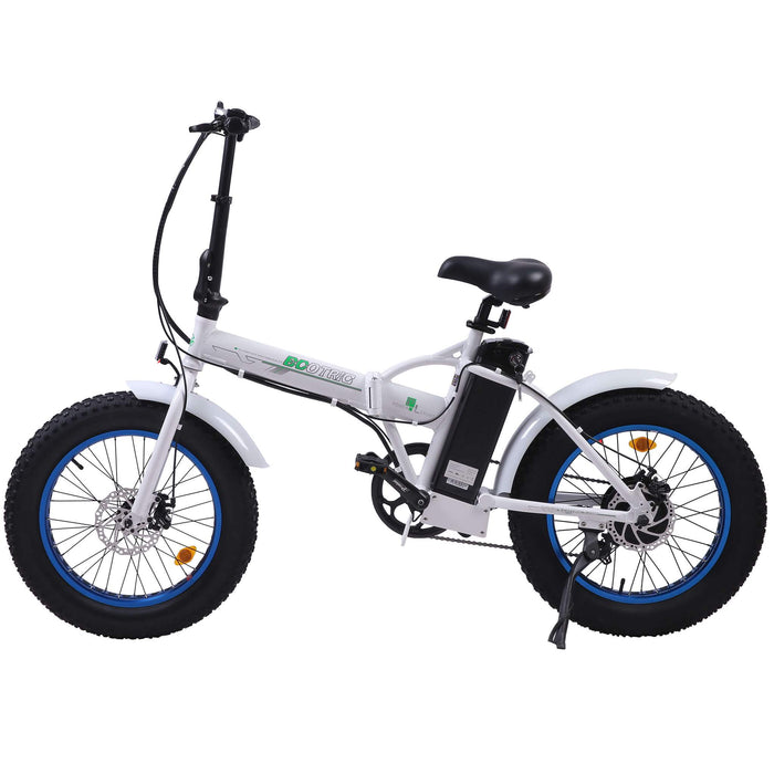 Ecotric 36V Fat Tire Folding Electric Bike - UL Certified - White & Blue - C-FAT20810-WBL Ecotric Electric Bikes