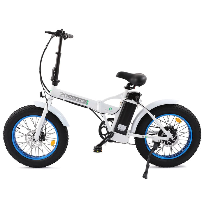 Ecotric 36V Fat Tire Folding Electric Bike - UL Certified - White & Blue - C-FAT20810-WBL Ecotric Electric Bikes