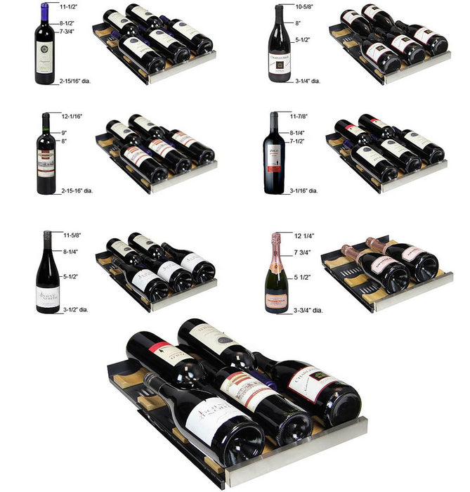 Allavino 15" Wide FlexCount II Tru-Vino 30 Bottle Single Zone Black Wine Refrigerator Allavino