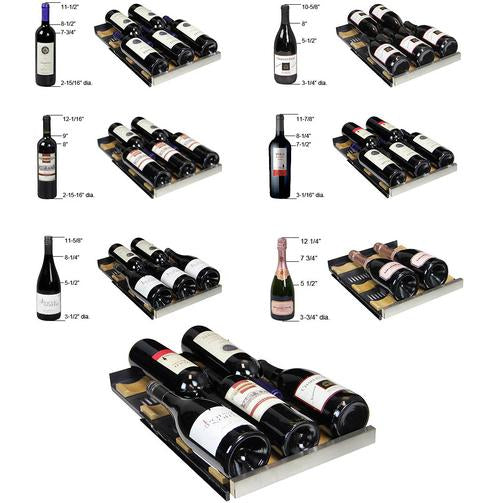 Allavino 15" Wide FlexCount II Tru-Vino 30 Bottle Dual Zone Black Wine Refrigerator Allavino