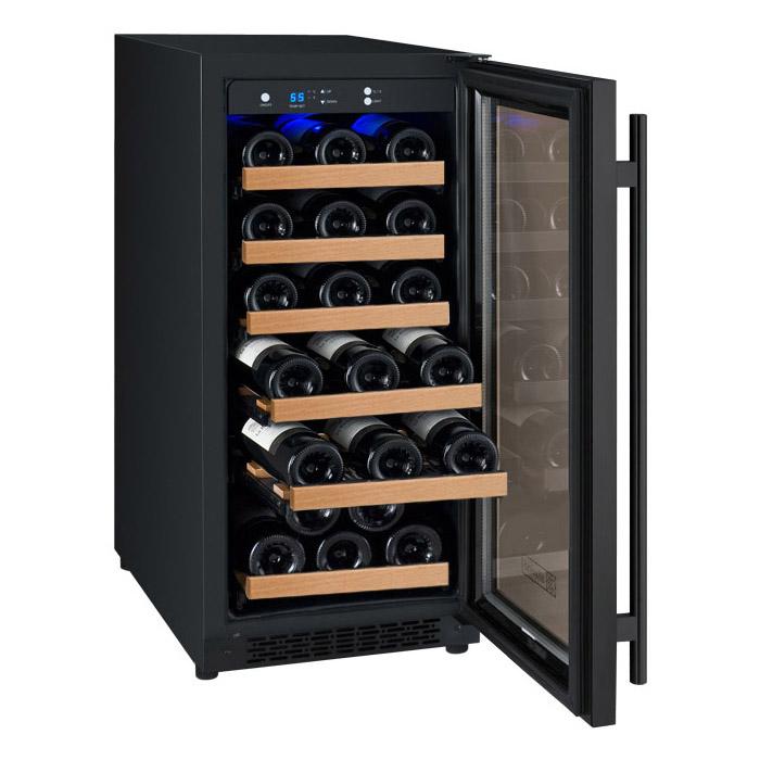 Allavino 15" Wide FlexCount II Tru-Vino 30 Bottle Single Zone Black Wine Refrigerator Allavino