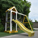 Aleko Outdoor Wooden Swing Playset with Swing, Slide, Steering Wheel, and Rock Climbing Ladder WPG01-AP Aleko