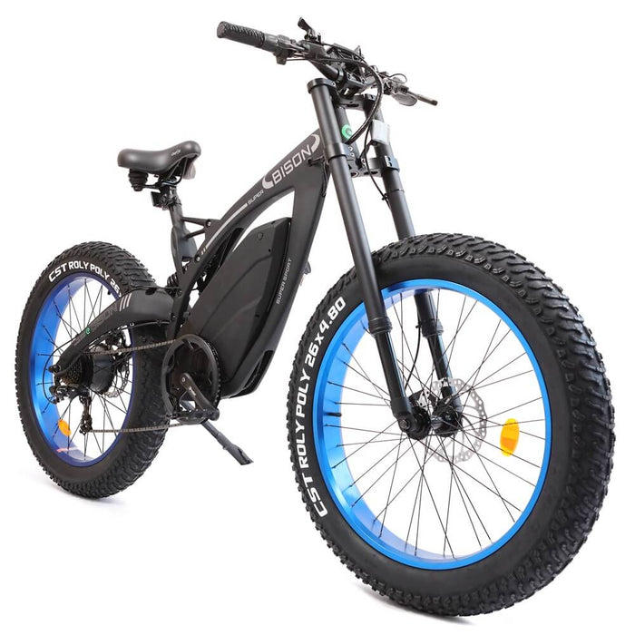 Ecotric 48V Fat Tire Electric Bike 17.6AH 1000W Bison- Matte Black - NS-SON26LCD-BL Ecotric Electric Bikes