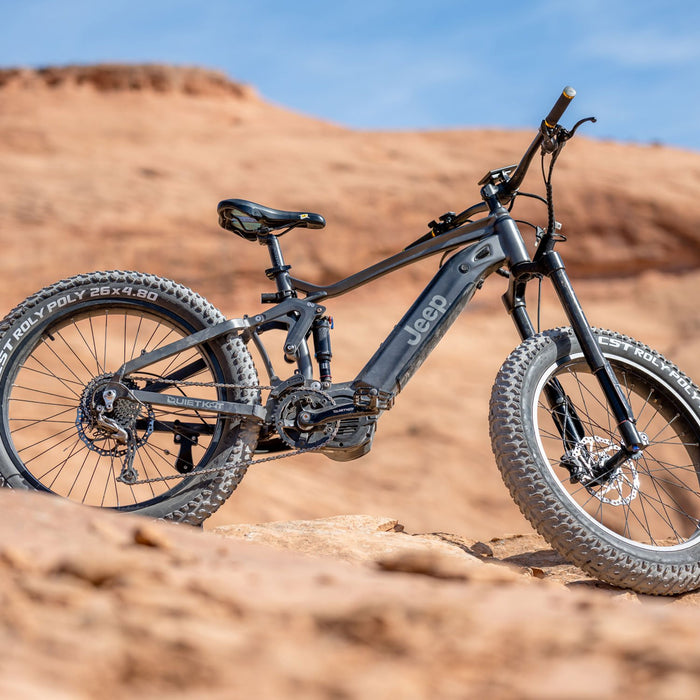 QuietKat Electric Bikes 48V Jeep Edition - Fat Tire 750W & 1000W - Charcoal & Matte Red Quietkat