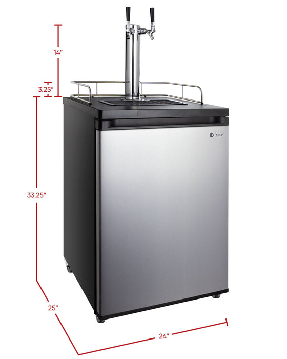 Kegco 24" Wide Dual Tap Stainless Steel Kegerator K209SS-2NK Kegco