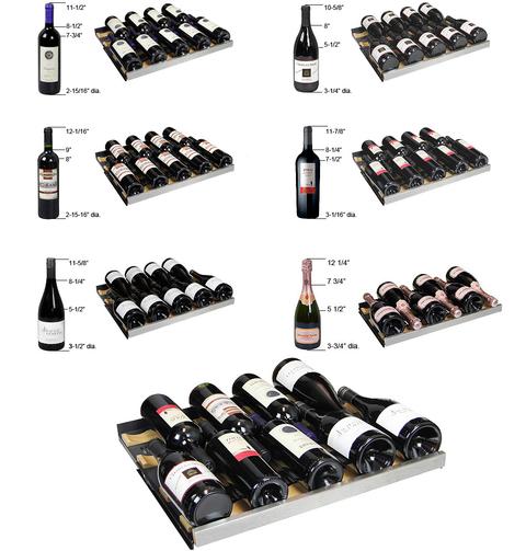 Allavino 24" Wide FlexCount II Tru Vino 56 Bottle Dual Zone Stainless Steel Left Hinge Wine Refrigerator Allavino